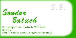 sandor baluch business card